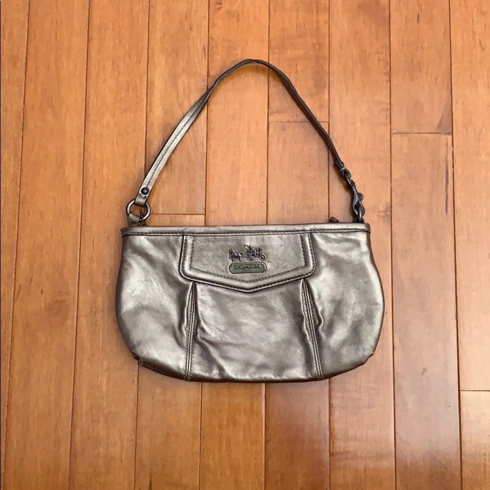 Coach large top-zip wristlet or small purse w/ horse & carriage emblem